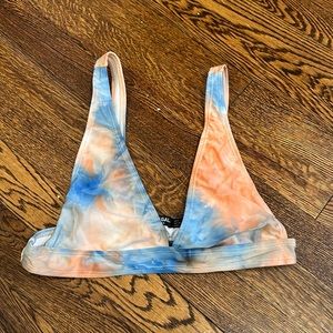 nasty gal blue orange unlined bikini top!